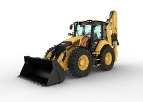 The Cat 444 backhoe loader