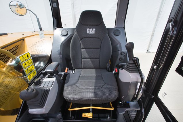 Operator’s cab is has an adjustable suspension seat, wrist rests, inertia-reel seat belts as well as opening windscreen. 
