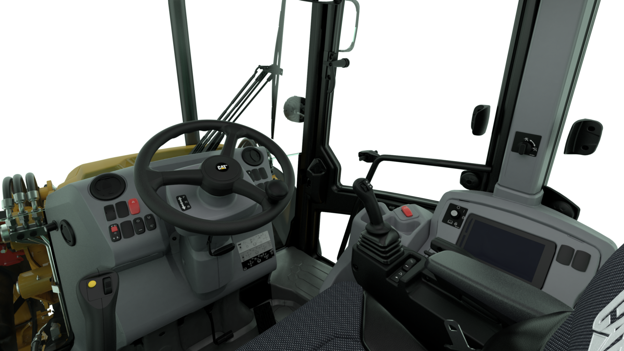 Cat 444 backhoe loader operator cabin