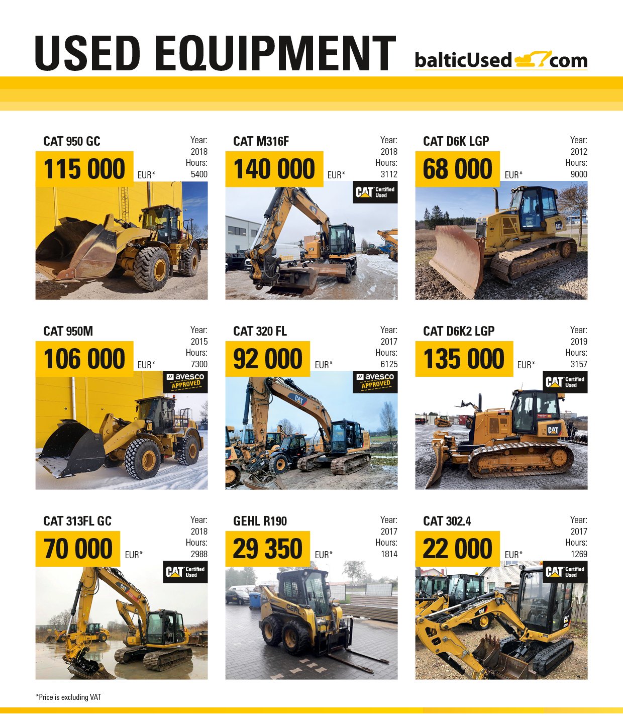 Avesco used equipment offer