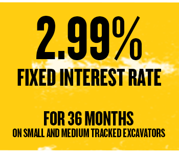 Cat FInancial offer for small and medium tracked excavators